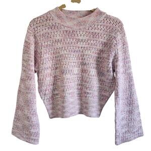 Marc New York Pastel Cropped Sweater with Bell Sleeves Size Large
